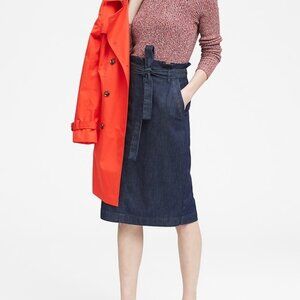 NWT Dark Denim Tie Waist Stretch Pencil Skirt Size 20 Banana Republic
